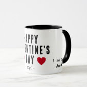 Modern Red Hearts Happy Valentine's Day Boyfriend Tasse (VorderseiteRechts)