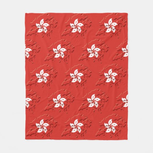 Modern Red HONG KONG Flag Fleecedecke (Vorderseite)