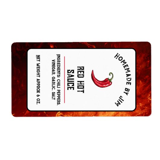 Modern Red Hot Chili Sauce Pepper Label (Vorne)