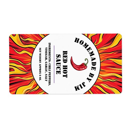 Modern Red Hot Chili Sauce Pepper Label (Vorne)