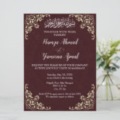 Modern Red Islamic Wedding Einladung (Stehend Vorderseite)
