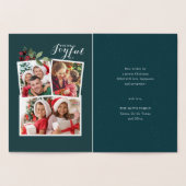 Modern Red JOYFUL Red Berry Greenery Foto Chic Folienkarte (Innenseite)