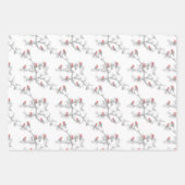 Modern Red Kardinal Winter Snow Weihnachten Geschenkpapier Set (Vorderseite 3)