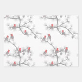 Modern Red Kardinal Winter Snow Weihnachten Geschenkpapier Set (Vorderseite)