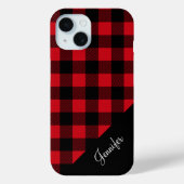 Modern Red Kariert Karo Pattername Case-Mate iPhone Hülle (Rückseite)