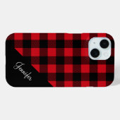 Modern Red Kariert Karo Pattername Case-Mate iPhone Hülle (Rückseite (Horizontal))