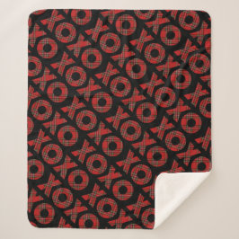 Modern Red Kariert XOXO Weihnachten Sherpadecke