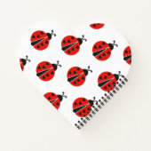 Modern Red Ladybug Personalisiert Notizblock (Rückseite)
