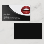 Modern Red Lips Makeup Artist Visitenkarte (Vorne/Hinten)