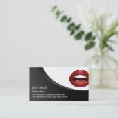 Modern Red Lips Makeup Artist Visitenkarte (Stehend Vorderseite)