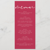 Modern Red Magenta Neutral White Wedding Programm (Vorderseite)