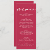Modern Red Magenta Neutral White Wedding Programm (Vorne/Hinten)