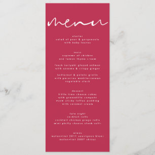 Modern Red Magenta Neutral White Wedding Programm