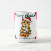 modern red merry cat snowflake christmas kitten Ca Kaffeetasse (Mittel)