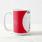 modern red merry cat snowflake christmas kitten Ca Kaffeetasse (Links)