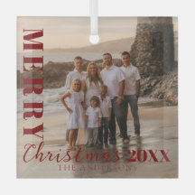 Modern Red Merry Christmas Script Foto