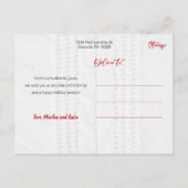 Modern Red Merry Christmas Script Foto Postkarte (Rückseite)