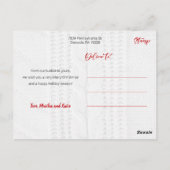 Modern Red Merry Christmas Script Foto Postkarte (Rückseite)