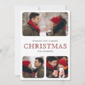 Modern Red Minimal 6 Foto Collage Weihnachten (Vorderseite)