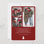 Modern Red Minimal 6 Foto Collage Weihnachten (Rückseite)