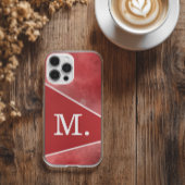 Modern Red Monogram Case-Mate iPhone Hülle