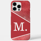 Modern Red Monogram Case-Mate iPhone Hülle (Rückseite)