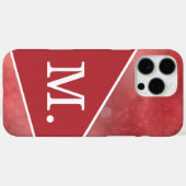 Modern Red Monogram Case-Mate iPhone Hülle (Rückseite (Horizontal))