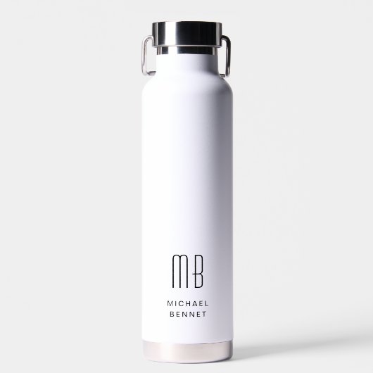 Modern Red Monogram Trinkflasche (Vorne)