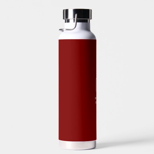 Modern Red Monogram Trinkflasche (Rechts)