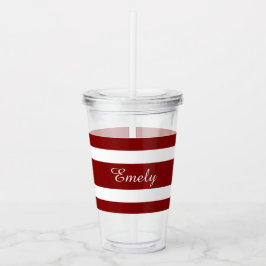 Modern Red Name Script Acryltrinkbecher