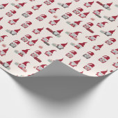 Modern Red Niedlich Santa Gnome Weihnachten Geschenkpapier (Ecke)