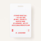 Modern Red Nurse Photo ID Badge Template Ausweis (Rückseite)