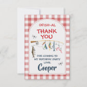 Modern Red Ofishally One 1st Birthday Dankeskarte (Vorderseite)