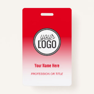 Modern Red Ombre Beruflich Name Tag Ausweis