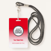 Modern Red Ombre Beruflich Name Tag Ausweis (Vorderseite mit Schlüsselband)