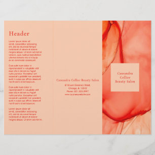 Modern Red Orange Elegante Trifold Broschüre