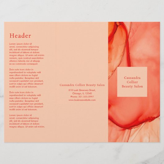 Modern Red Orange Elegante Trifold Broschüre (Vorderseite)