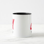 Modern Red Personalisiert Script Monogram Tasse (Zentrum)