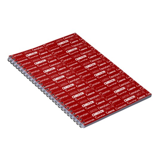 Modern Red Personalized Name Collage Notizblock (Rechte Seite)