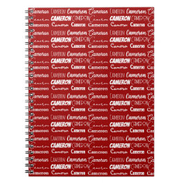 Modern Red Personalized Name Collage Notizblock