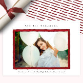 Modern Red Photo Frame Graduation Class of 2026 Ankündigung