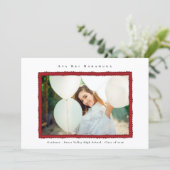 Modern Red Photo Frame Graduation Class of 2026 Ankündigung (Stehend Vorderseite)