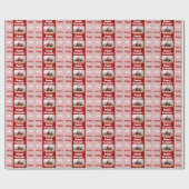 Modern Red Pink Familie Foto Weihnachtsfest Geschenkpapier (Flach)