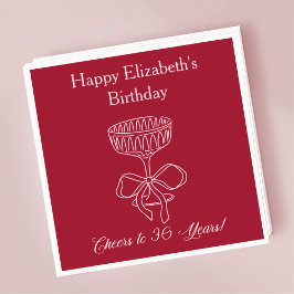 Modern Red&Pink freut sich auf 30 Jahre Geburtstag Serviette