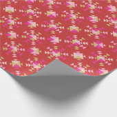 Modern Red Pink Gold Geometrische Schneeflocken Mu Geschenkpapier (Ecke)