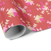 Modern Red Pink Gold Geometrische Schneeflocken Mu Geschenkpapier (Rolleneckpunkt)