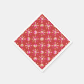 Modern Red Pink Gold Geometrische Schneeflocken Mu Serviette (Ecke)
