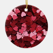 Modern Red & Pink Heart Confetti Love Pattern Keramik Ornament (Vorne)