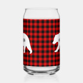 Modern Red Pläd and White Mama Bear Gift Dosenglas (Links)