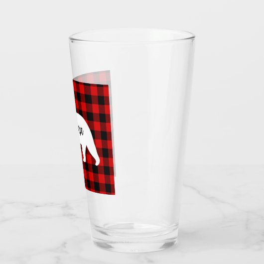 Modern Red Pläd and White Mama Bear Gift Glas (Links)